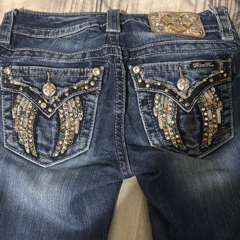 Miss Me Dark Blue Embellished Boot Cut Jeans